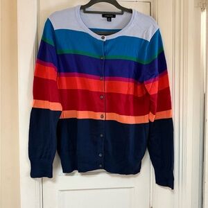 Lands' End Multi-Color Cardigan